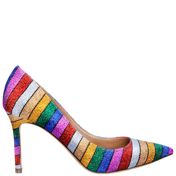 rainbow metallic shoes
