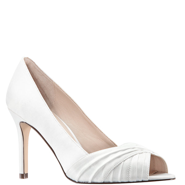 satin ivory pumps