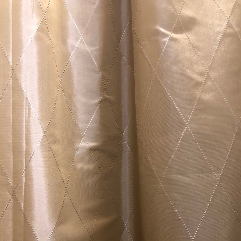 Toffee Diamond Patterned Curtains