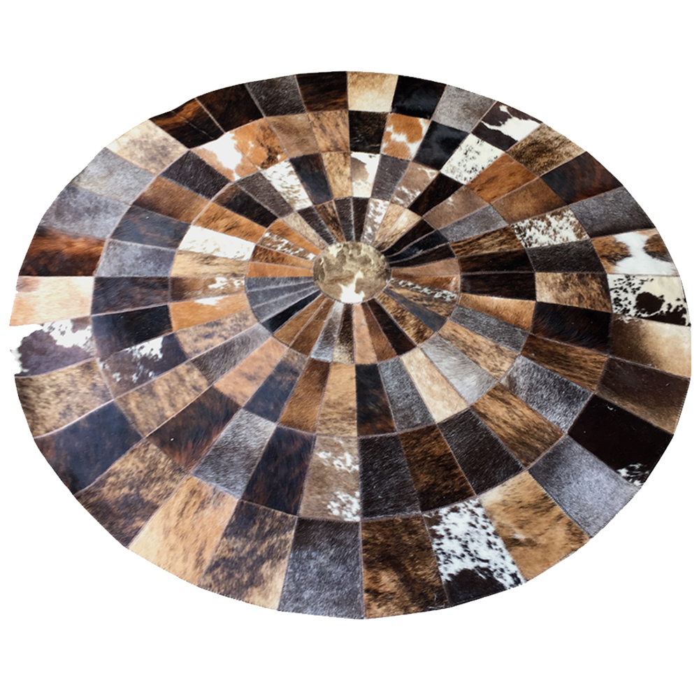 Round Hair On Cowhide Rug With Felt Backing Trahide Leather Company