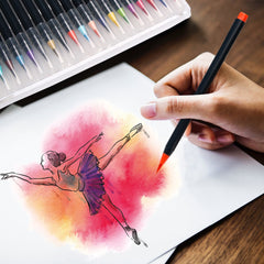 Watercolor Brush Pens Dancing Girl Artwork