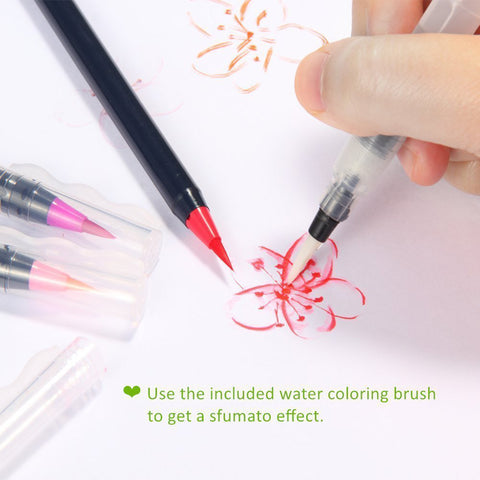 Watercolor Brush Pens Sfumato Effect