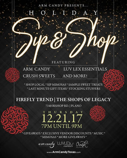 holiday sip and shop dallas plano shopping mimosas christmas