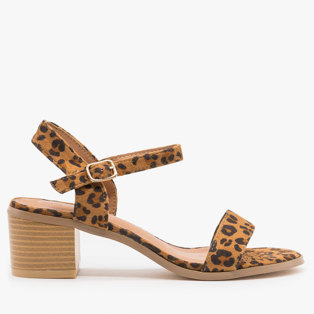 leopard shoes block heel