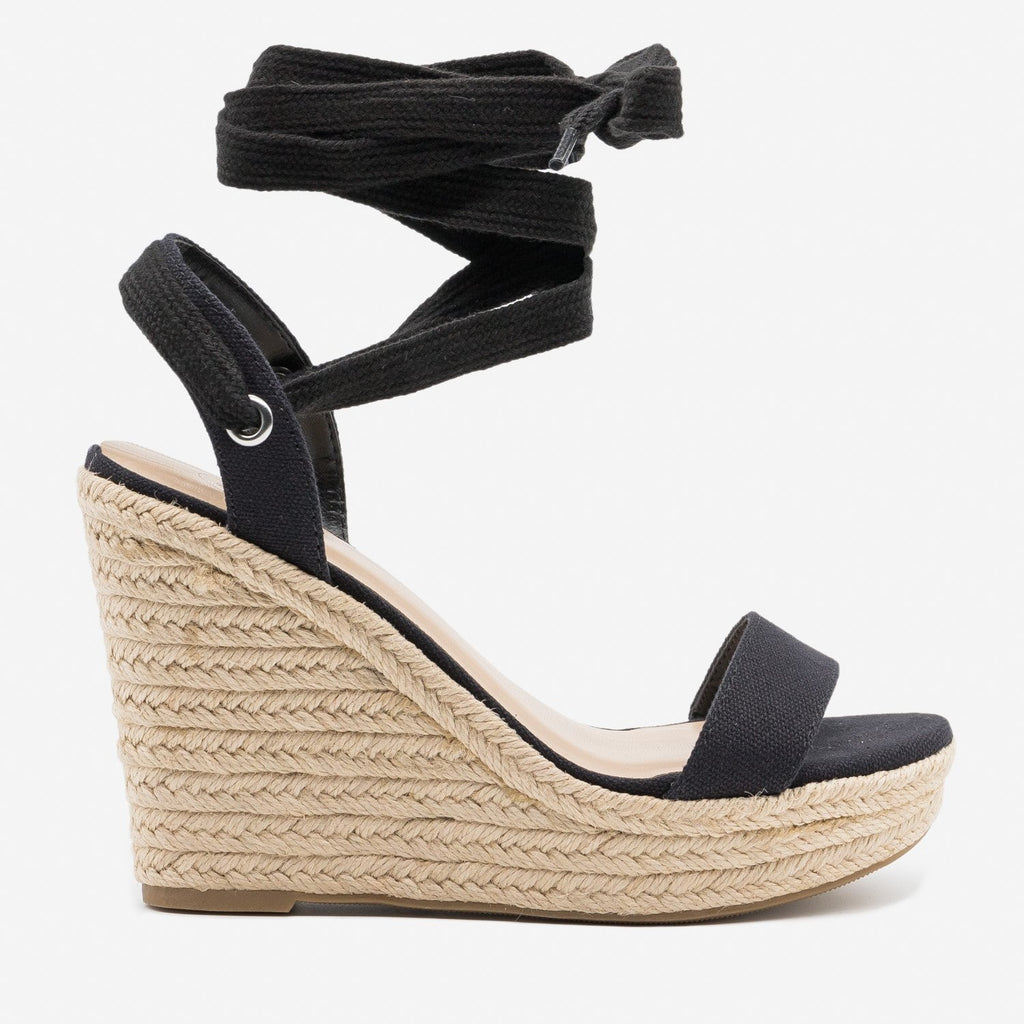 Adorable Lace-Up Espadrille Wedges 