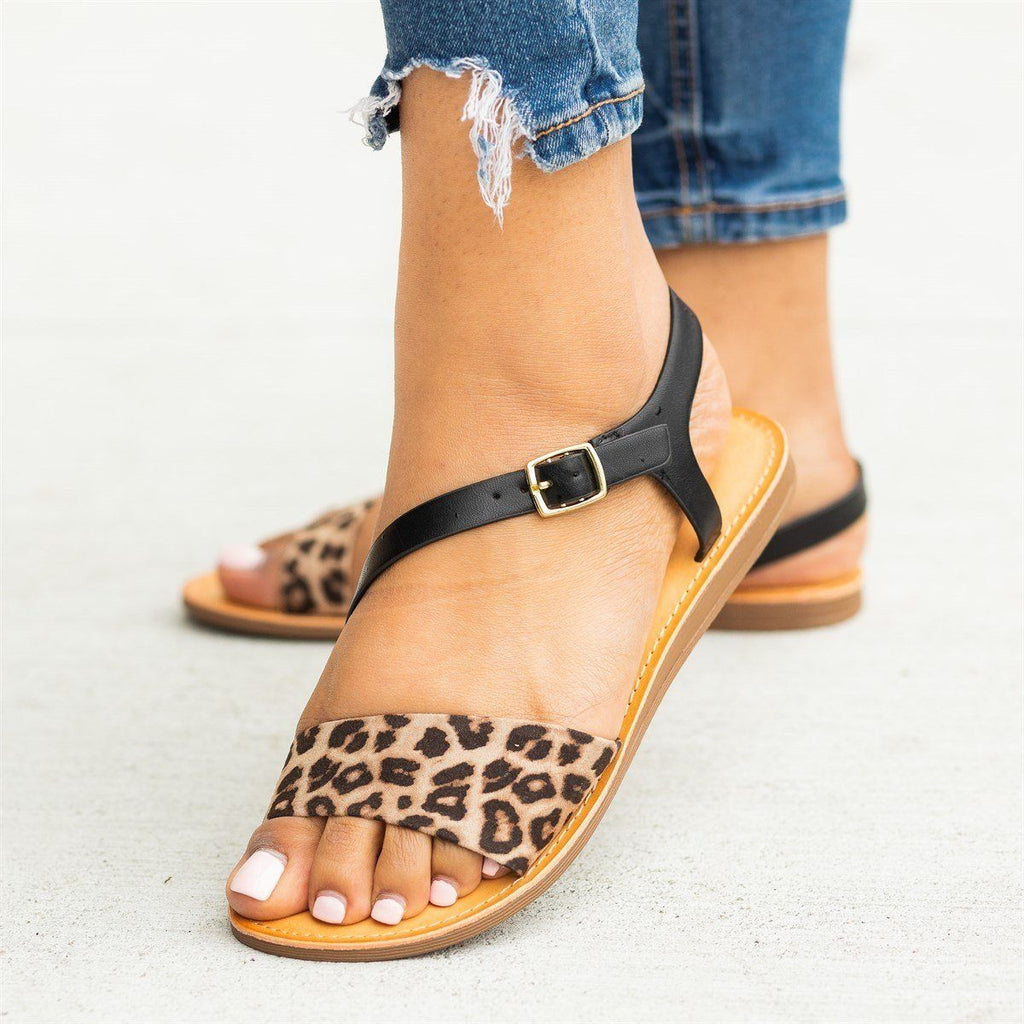 soda leopard sandals