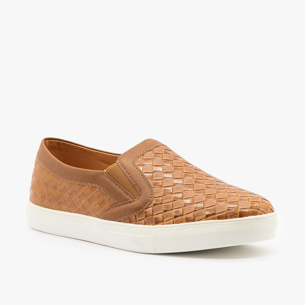 basket weave slip on shoes