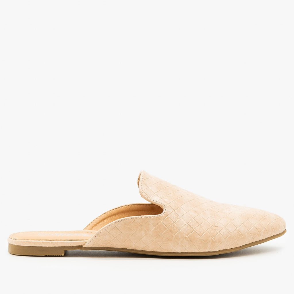 Basketweave Pointed Toe Mules - Weeboo 