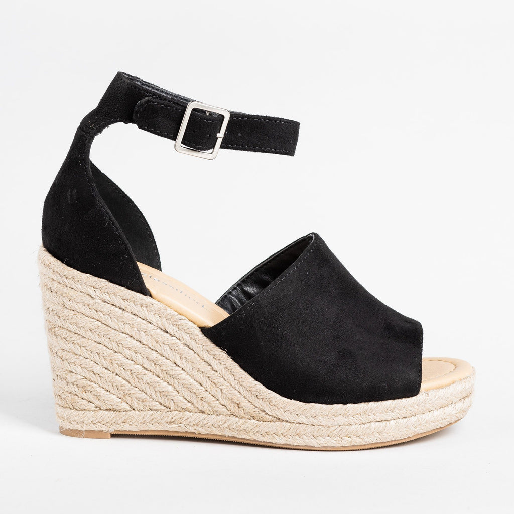 Beautiful Open-Toe Espadrille Wedges 