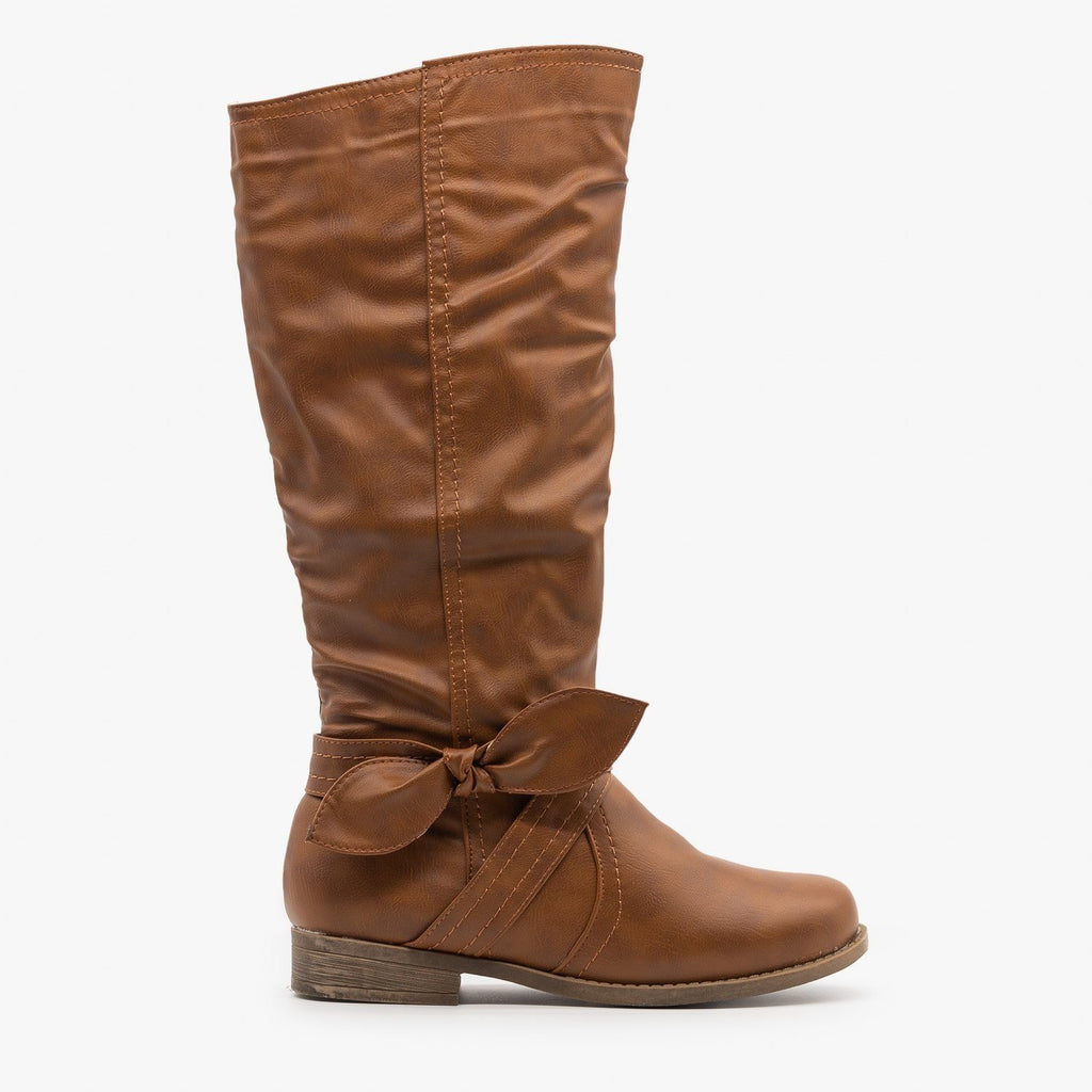 women's cognac leather riding boots