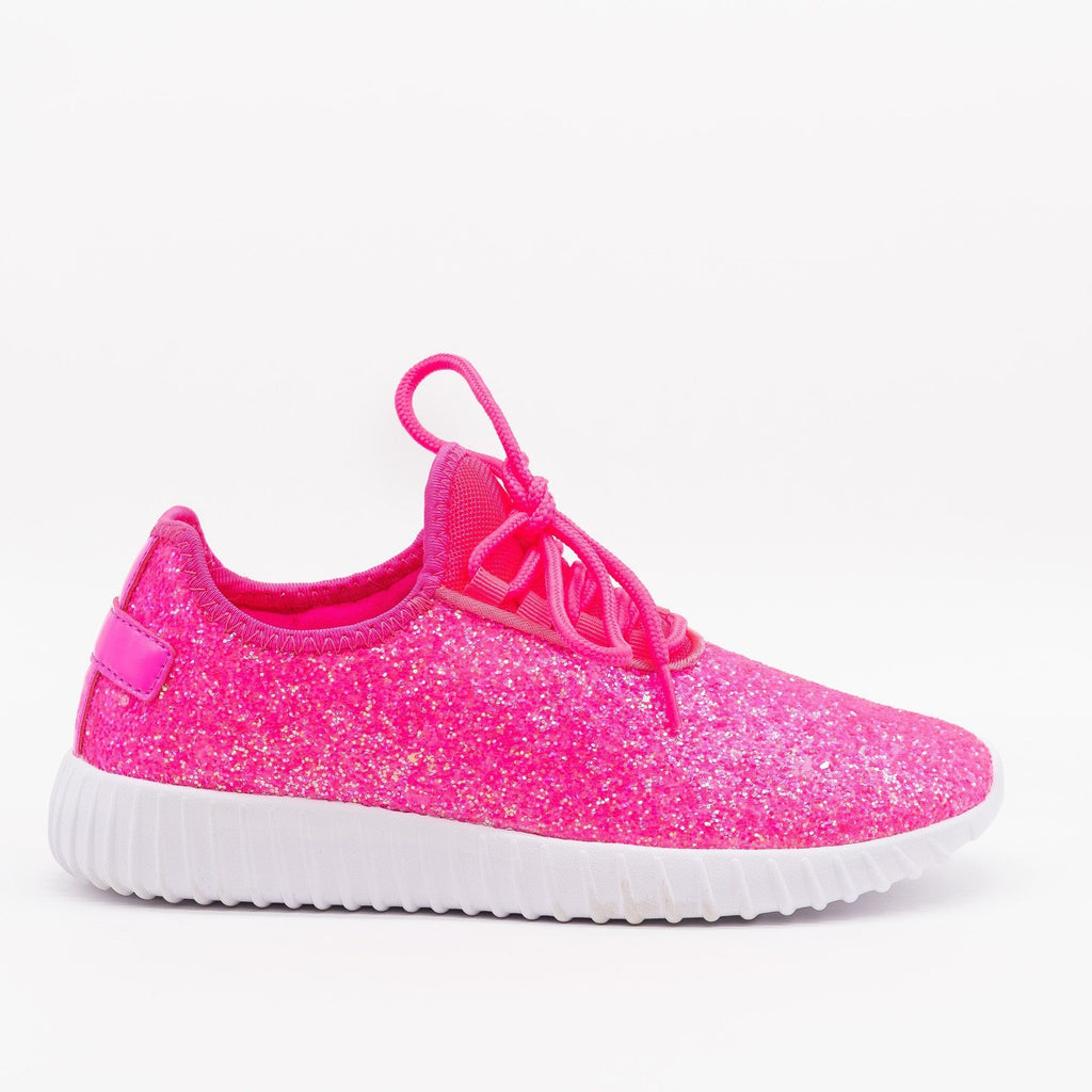 hot pink glitter sneakers