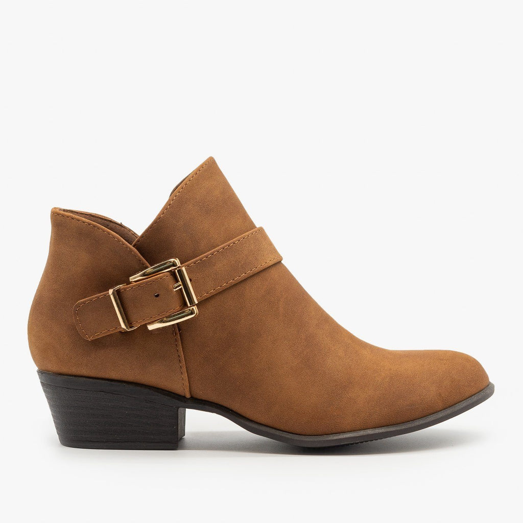 womens buckle booties