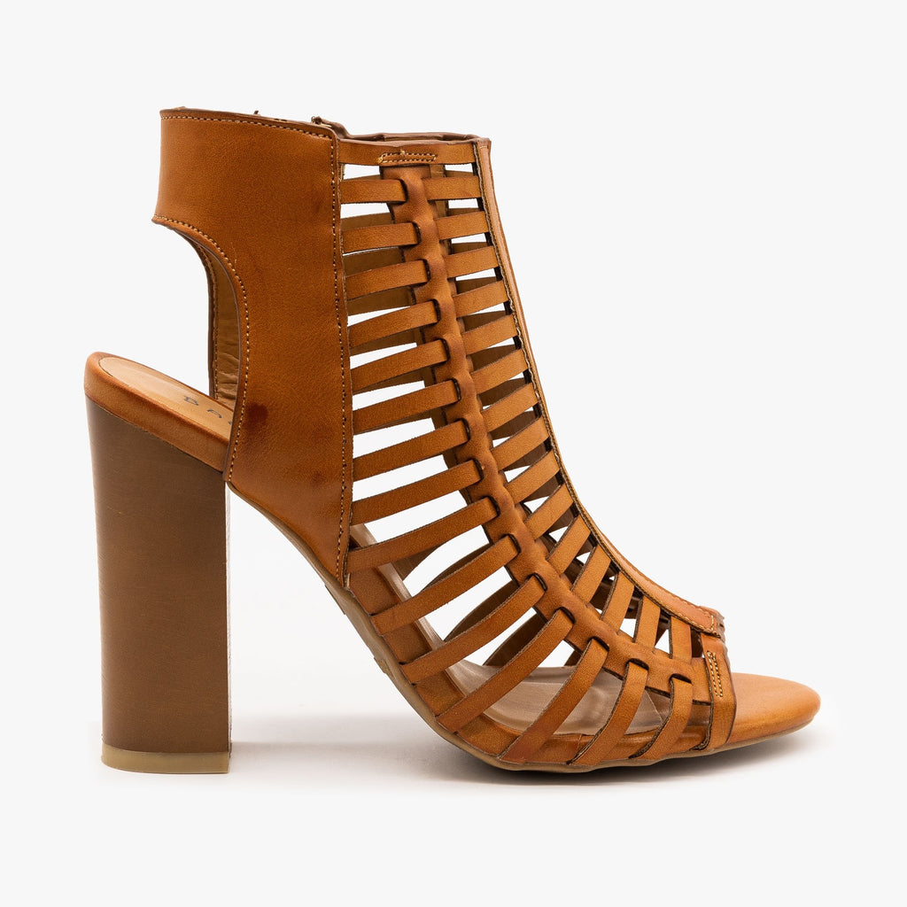 womens caged heels