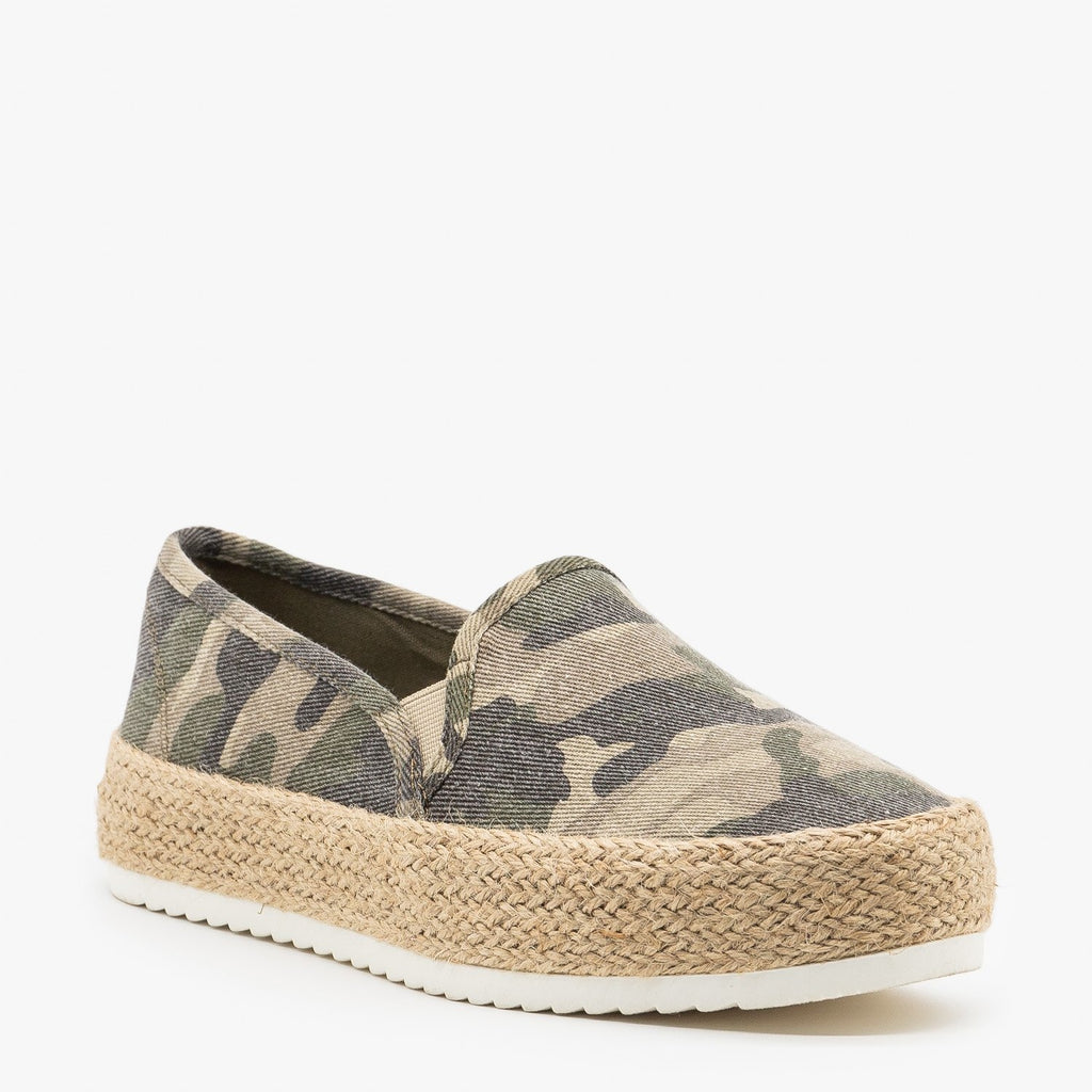 camouflage slip on shoes