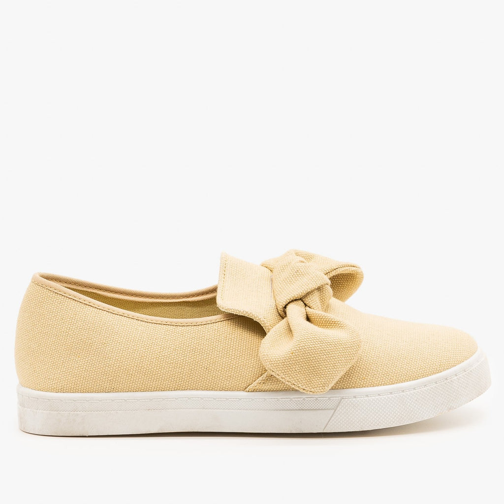 Canvas Bow Fashion Sneakers - AMS Shoes 