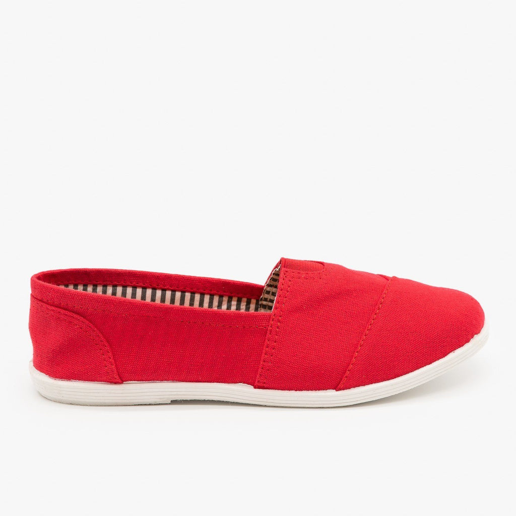 Canvas Slip-On Flats - Forever Shoes 