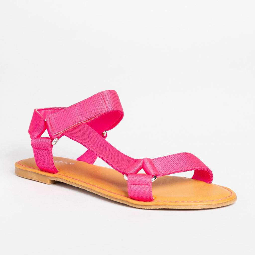 pink velcro sandals