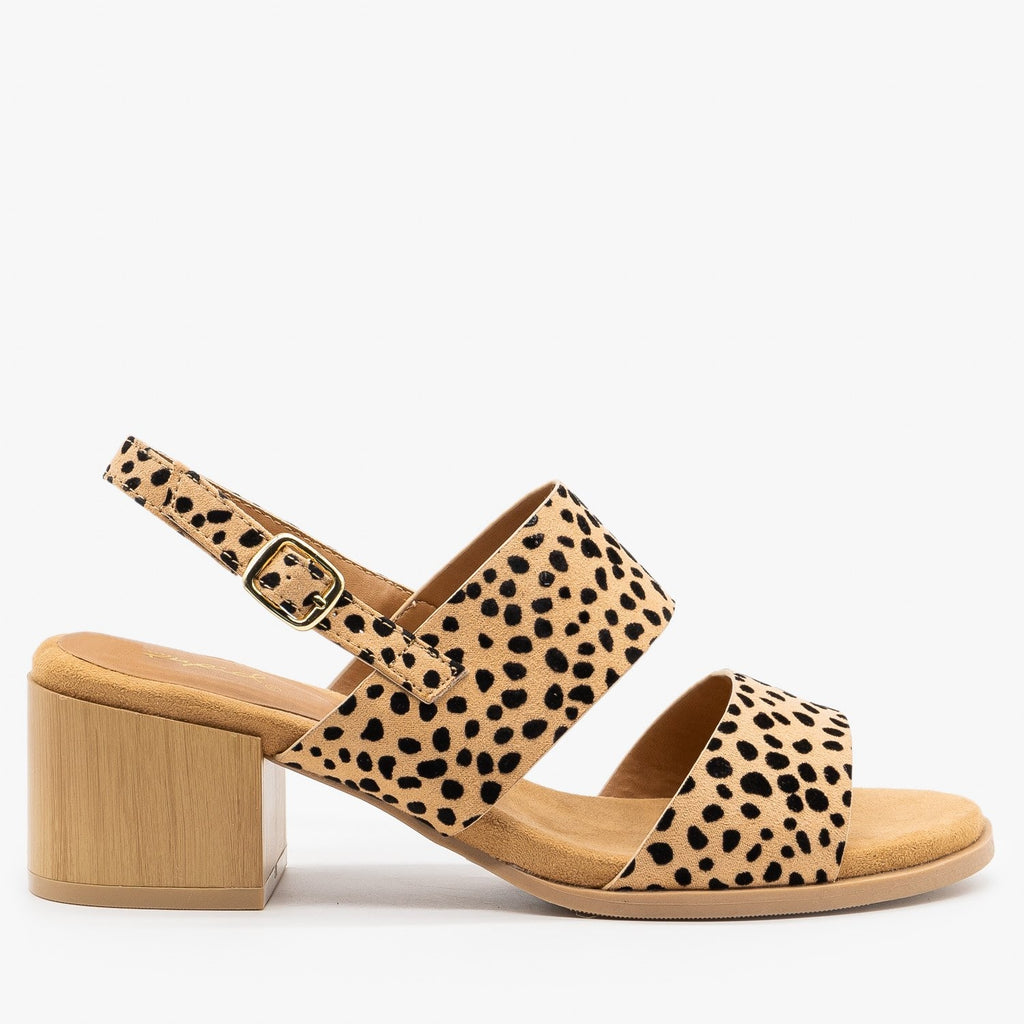 animal print chunky heels