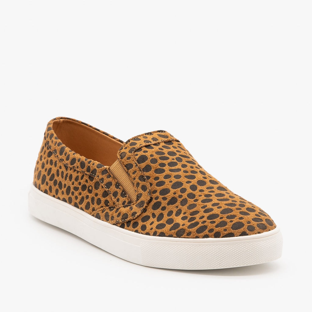 womens cheetah slip on sneakers