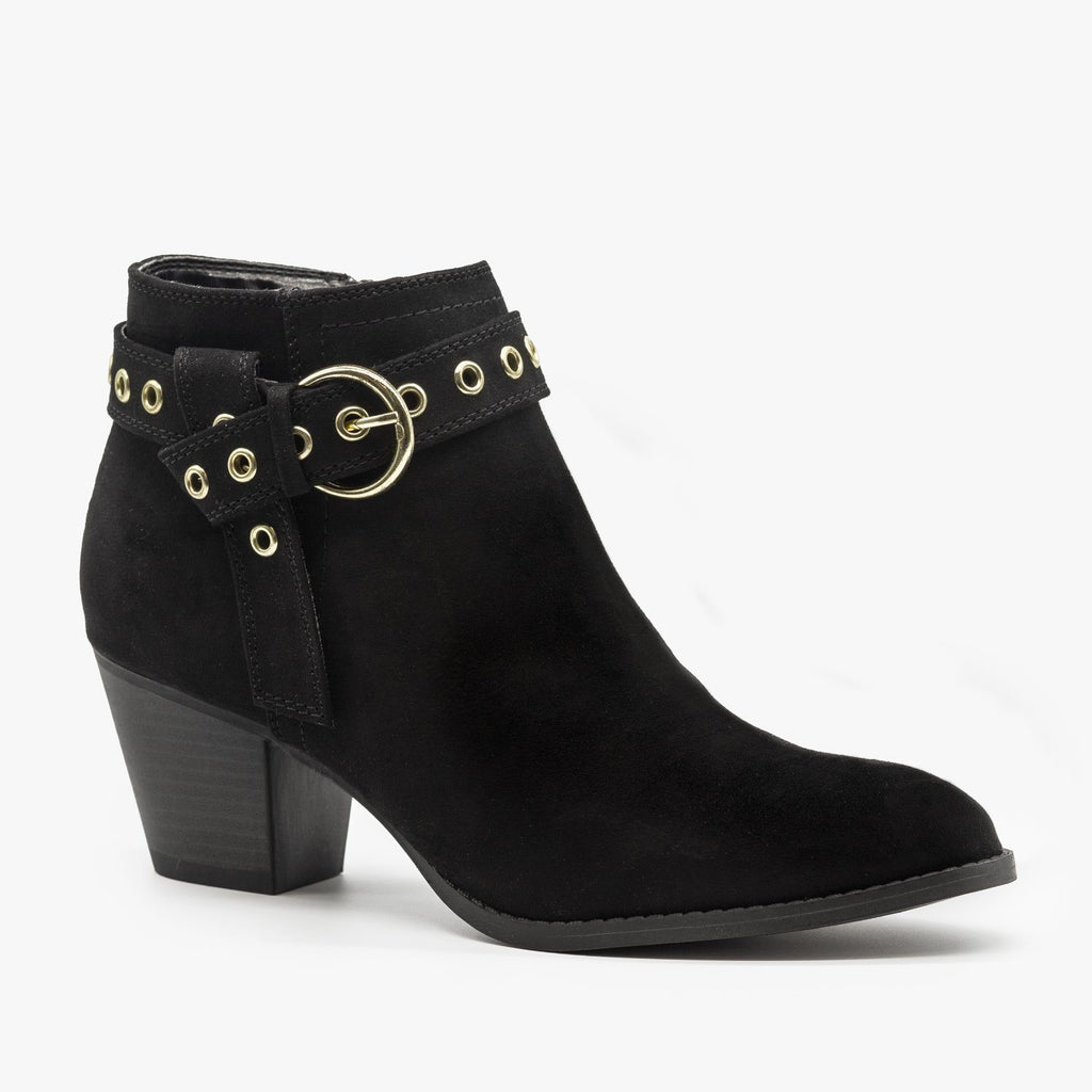 edgy black ankle boots