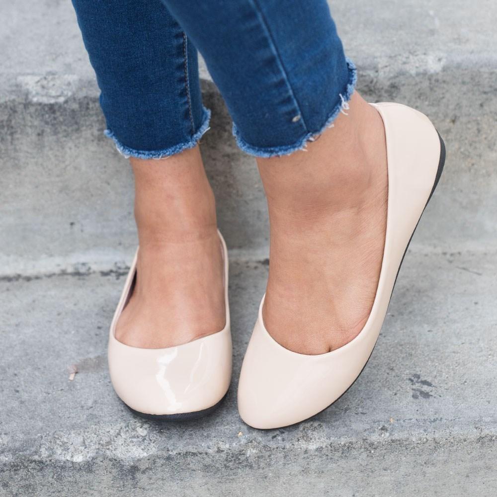 beige ballet flats