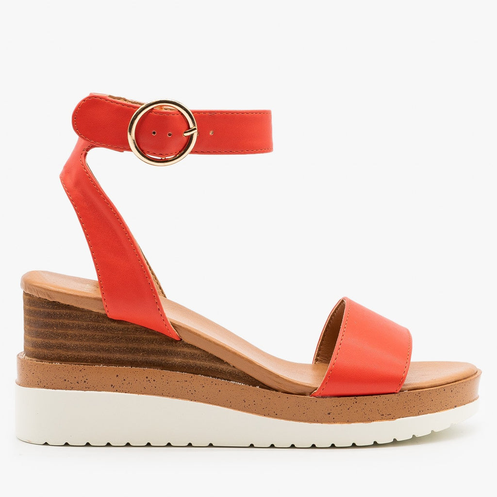 red summer wedges