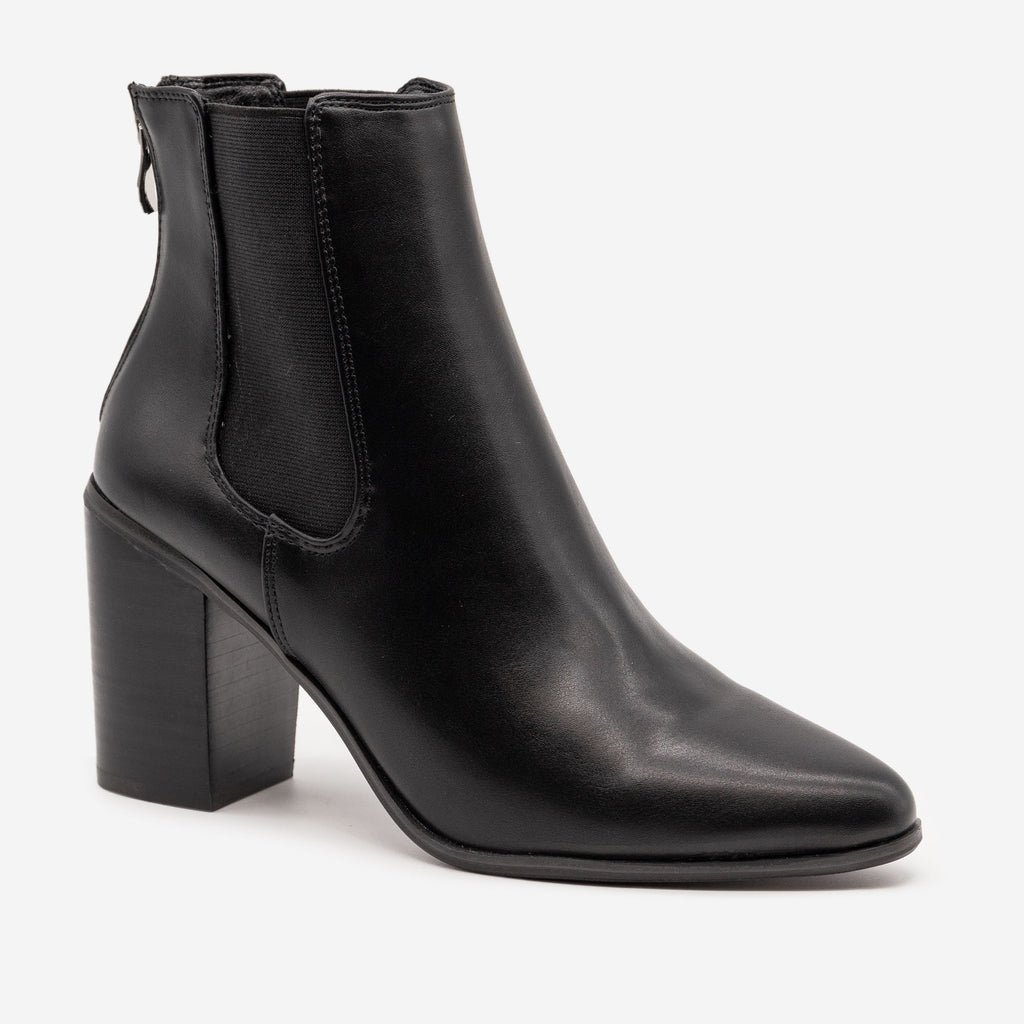 block heel pointed boots