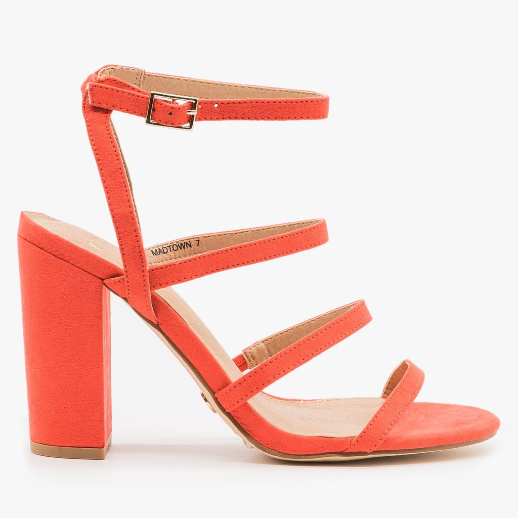 coral strappy sandals