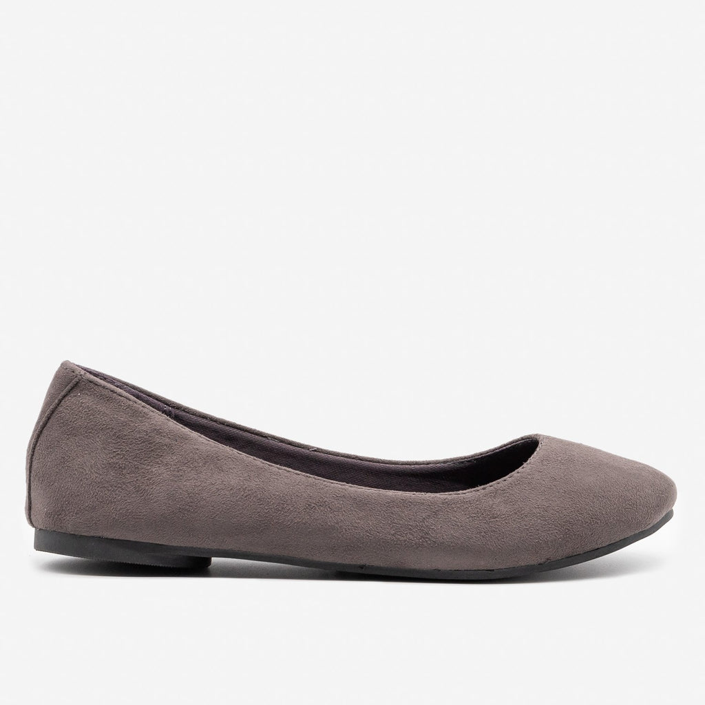 faux suede ballet flats