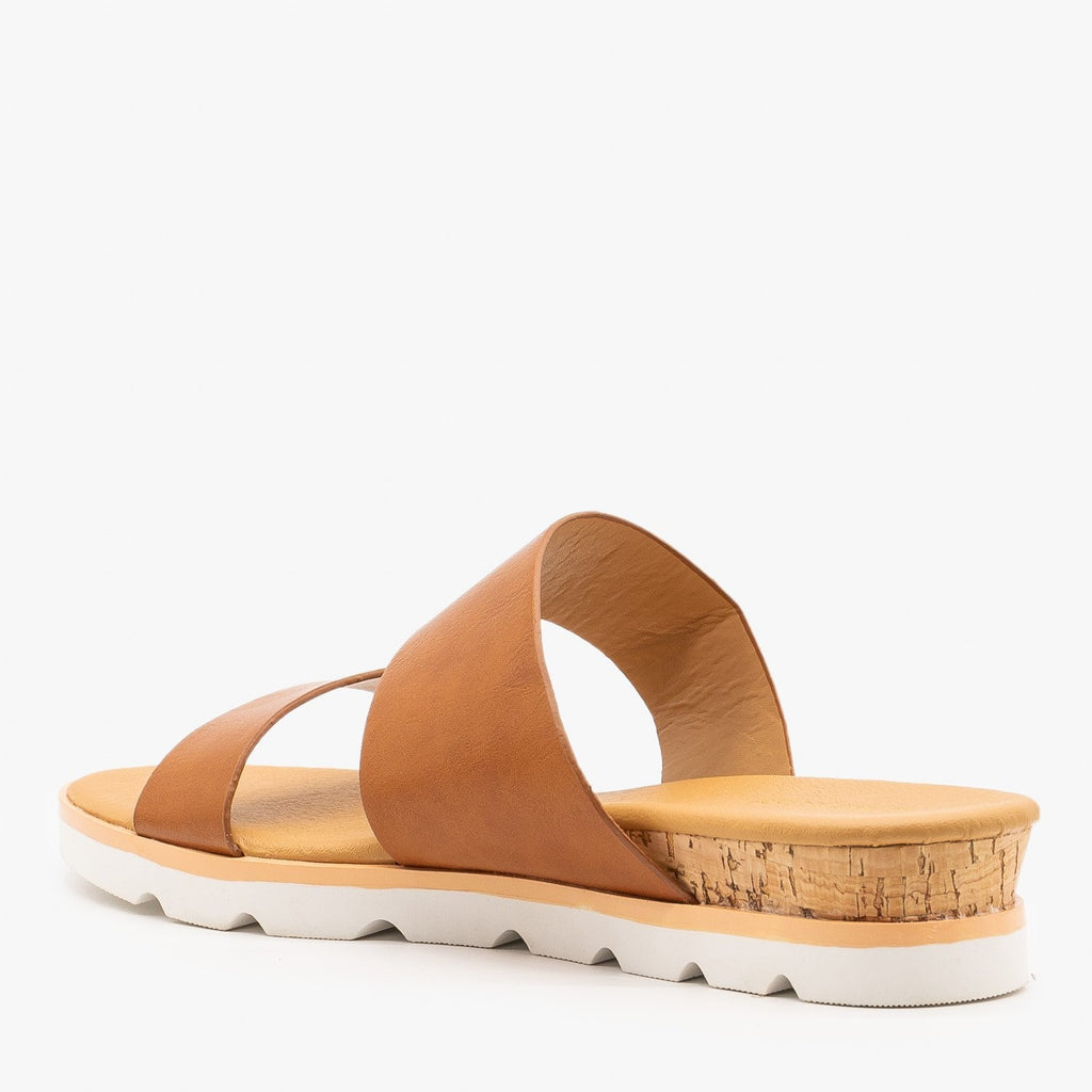 Classic Low Wedge Sandals - Bamboo 