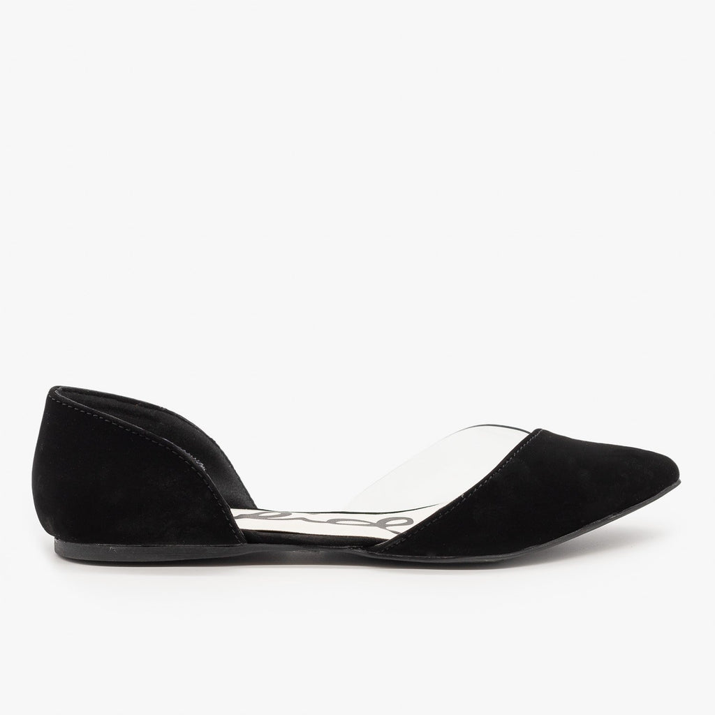 Clear Side d'Orsay Flats - Qupid Pointer-153 | Shoetopia