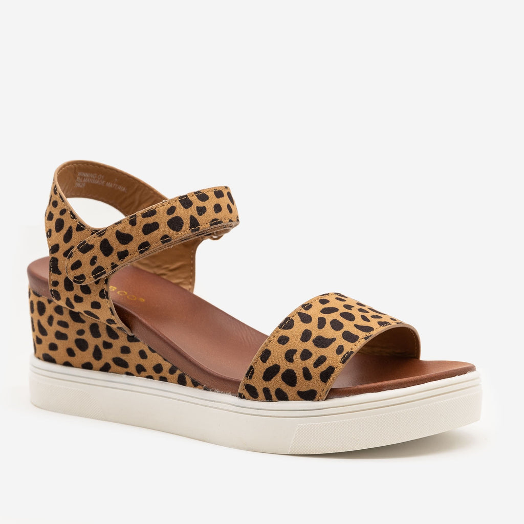 Comfy Cheetah Print Sandal Wedges 
