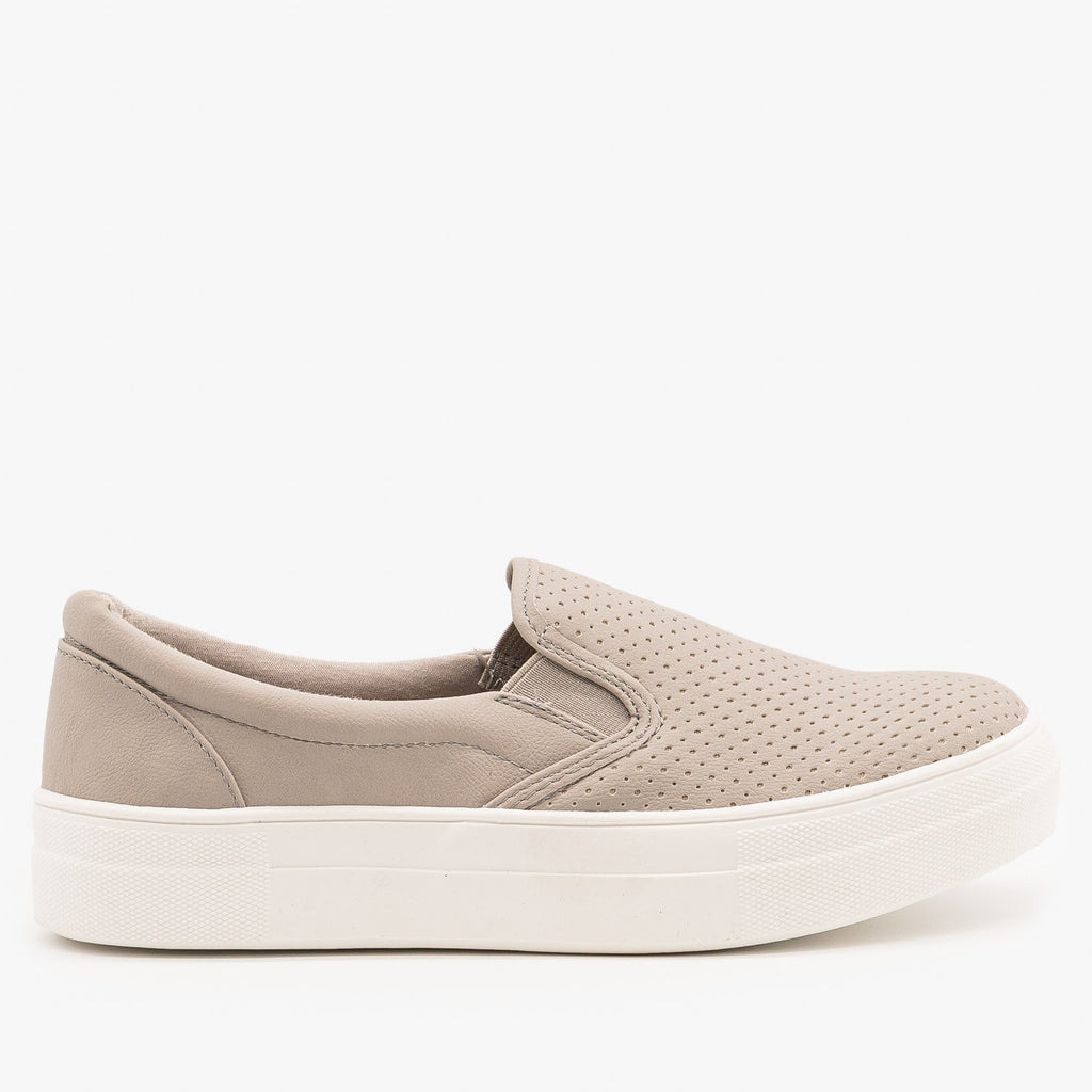 Comfy Pinhole Slip On Sneakers - Soda 