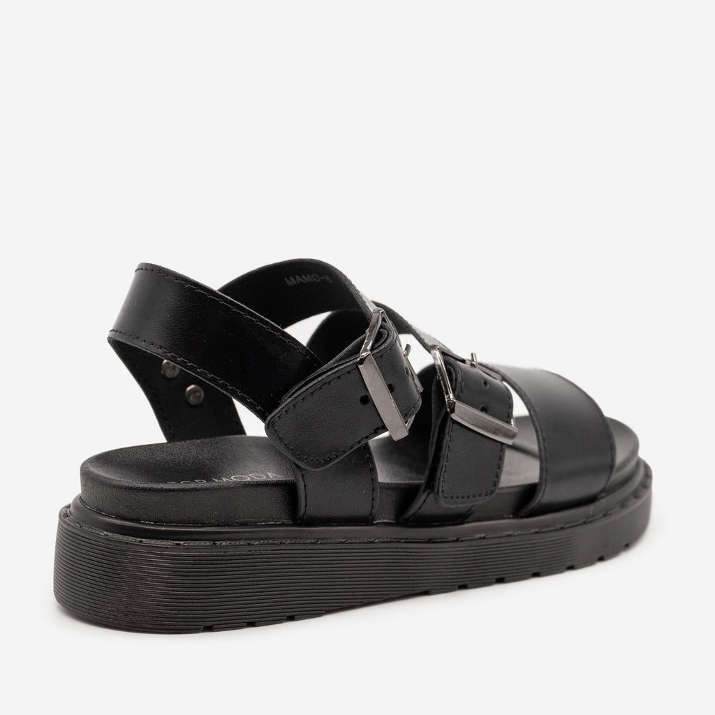black buckle sandals womens
