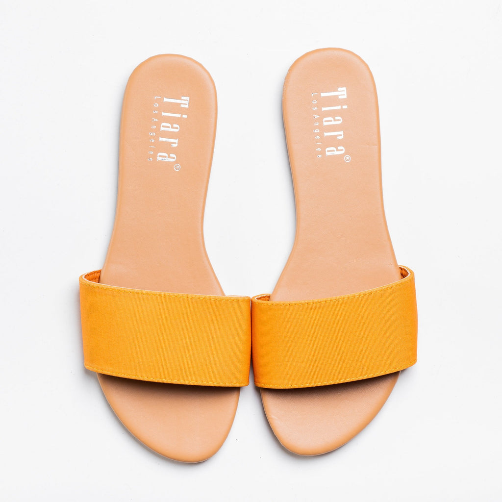 orange slip on shoes