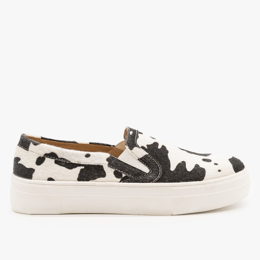 Cow Print Fashion Sneakers - Mata Shoes 