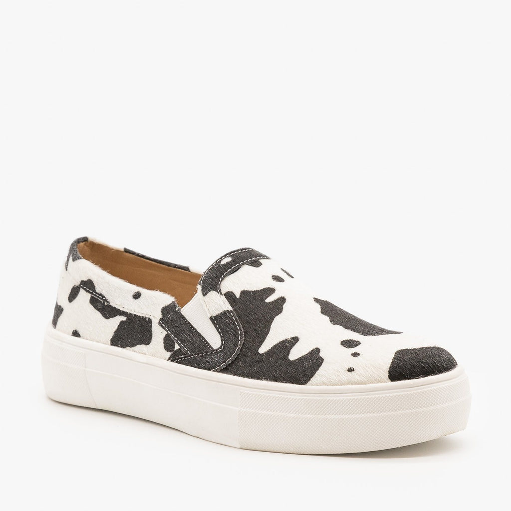 Cow Print Fashion Sneakers - Mata Shoes 