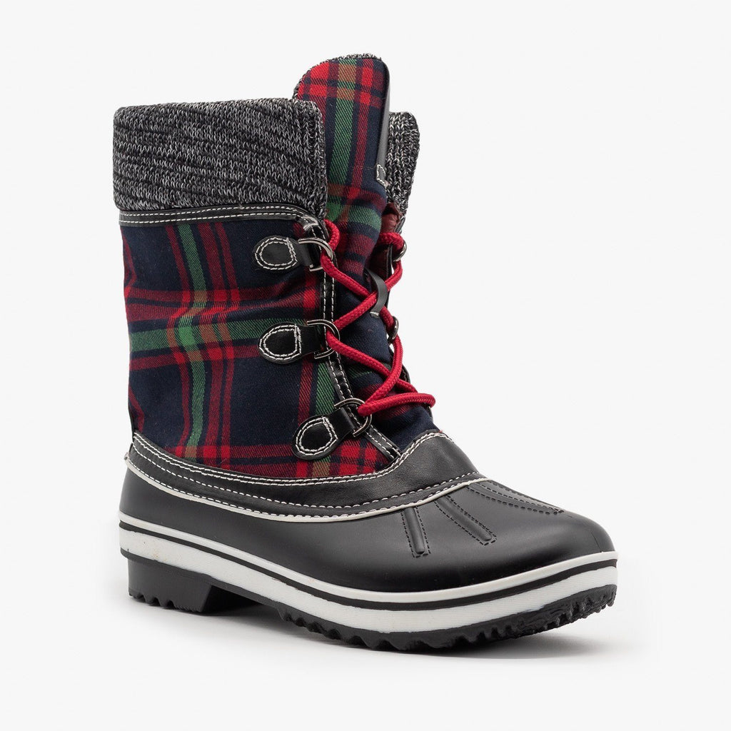 plaid boots