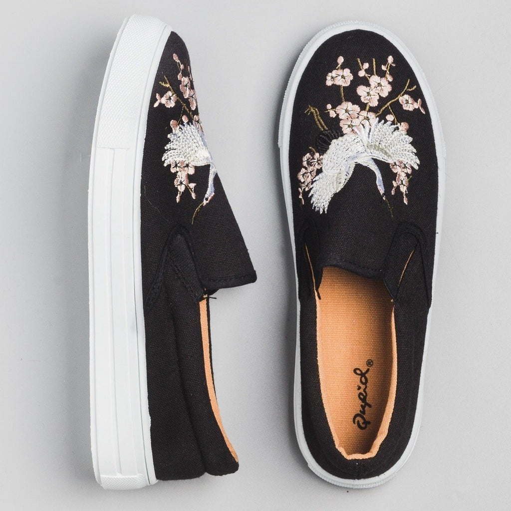 embroidered slip on shoes