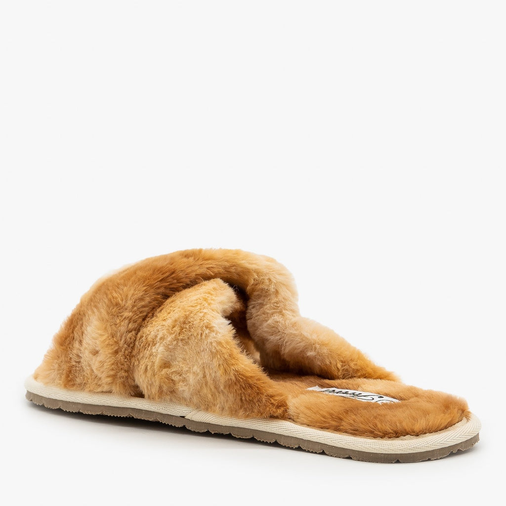 faux fur slides women