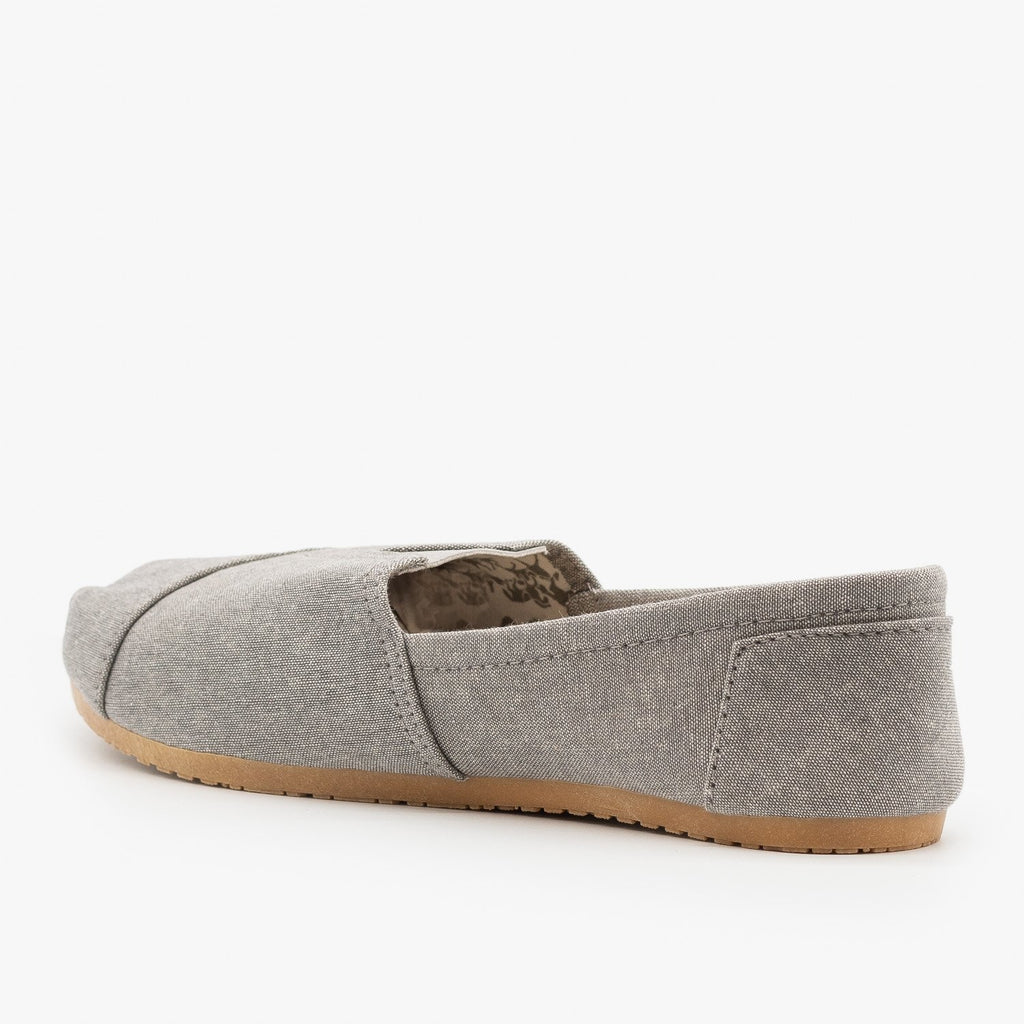 grey canvas slip on shoes