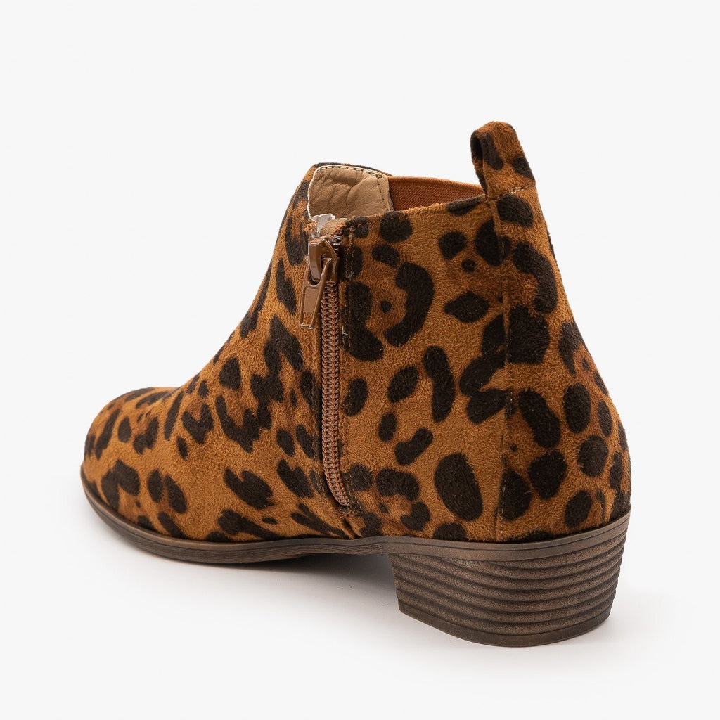 leopard print ladies ankle boots