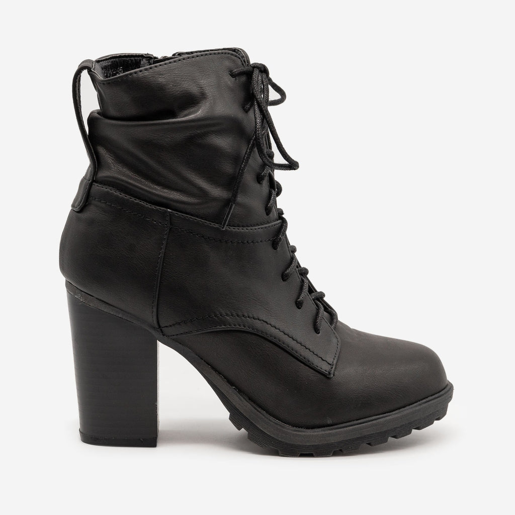 combat boots with heel