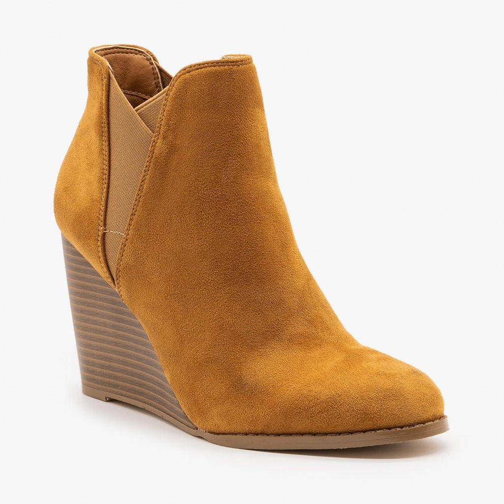 tan wedge booties