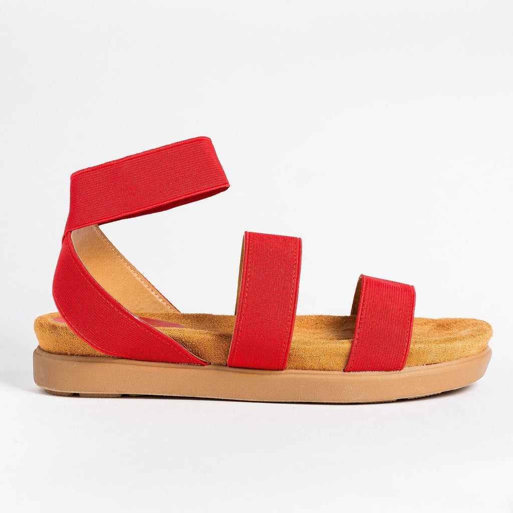 womens red comfort sandals