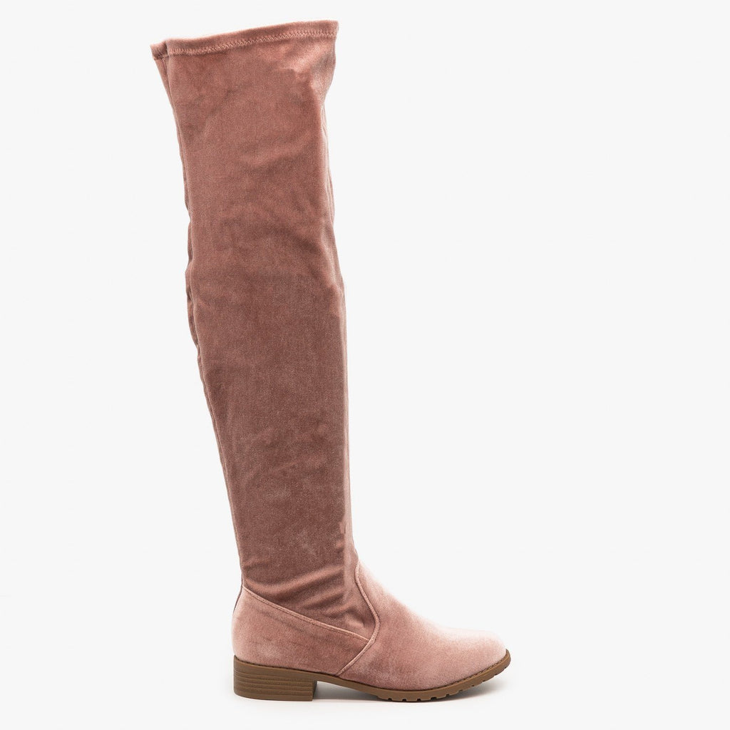 blush over the knee boots