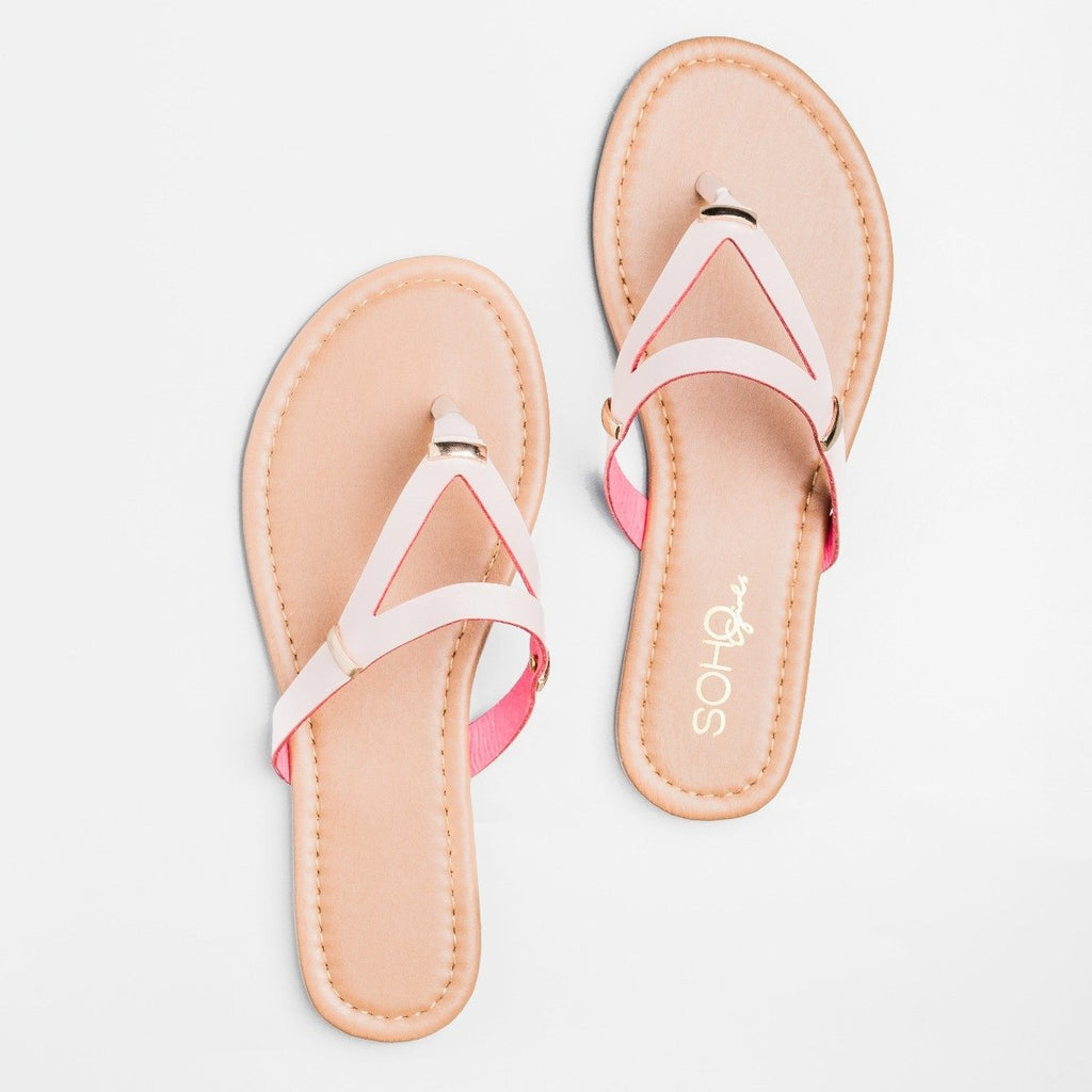 faux leather flip flops