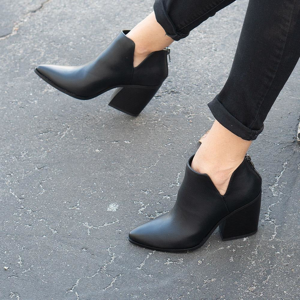 faux leather black shoes