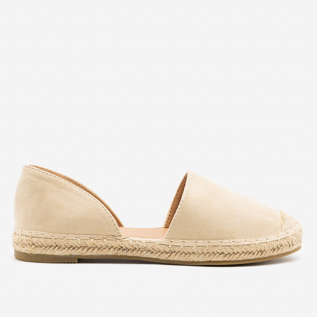 suede espadrille flats