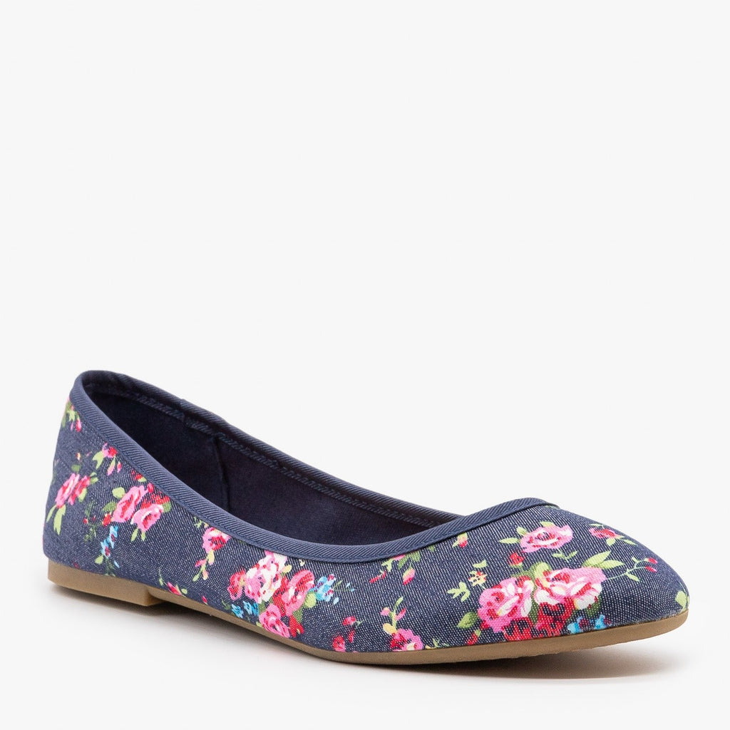 Floral Ballet Flats - Bamboo Shoes 